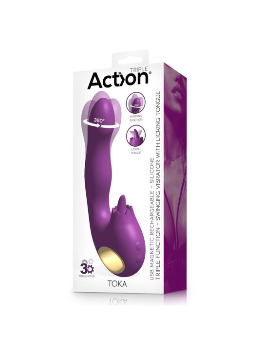 Toka Vibrador con Oscilación 360 Grados y Lengua Estimuladora