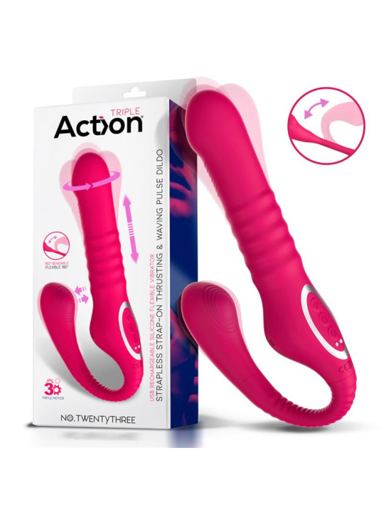 No. TwentyThree Vibrador Doble con Pulsación y Thrusting Flexible 180 Grados