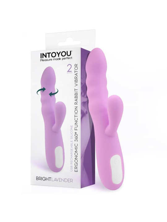 Brightlavender Vibrador y Rotador Doble Motor 360º USB Silicona