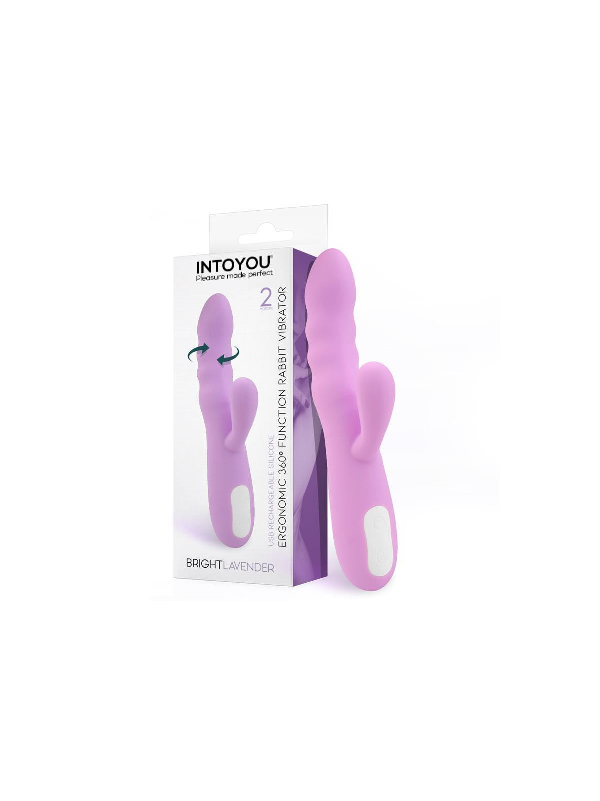 Brightlavender Vibrador y Rotador Doble Motor 360º USB Silicona