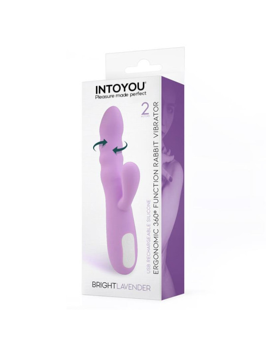 Brightlavender Vibrador y Rotador Doble Motor 360º USB Silicona