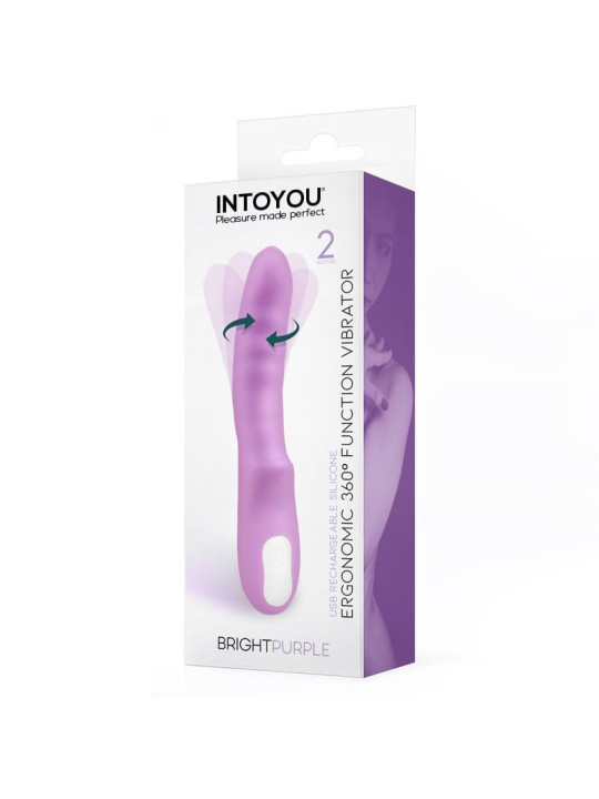 Brightpurple Vibrador y Rotador Doble Motor 360º USB Silicona