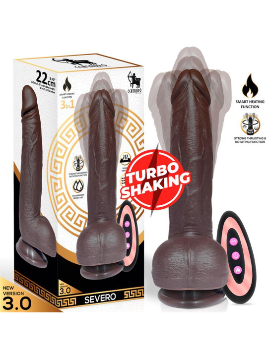 Severo Dildo Realista Turbo Shaking Thrusting, Rotación 360 Grados Control Remoto Efecto Calor