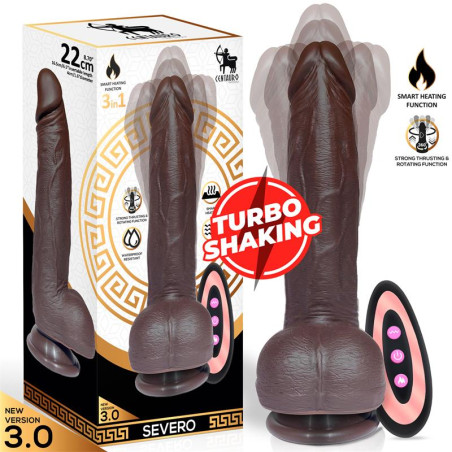 Severo Dildo Realista Turbo Shaking Thrusting, Rotación 360 Grados Control Remoto Efecto Calor