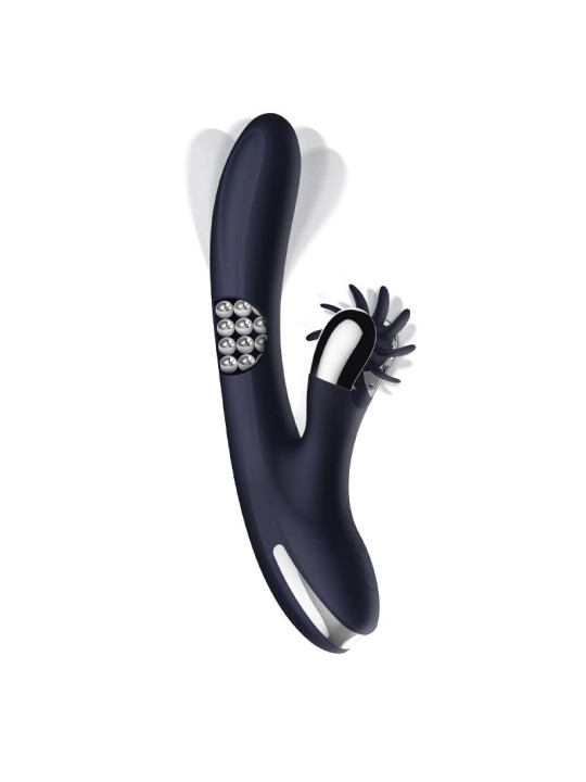 Royalspace Vibrador con Lenguas Estimuladoras y Bolas Internas 360 Grados Azul