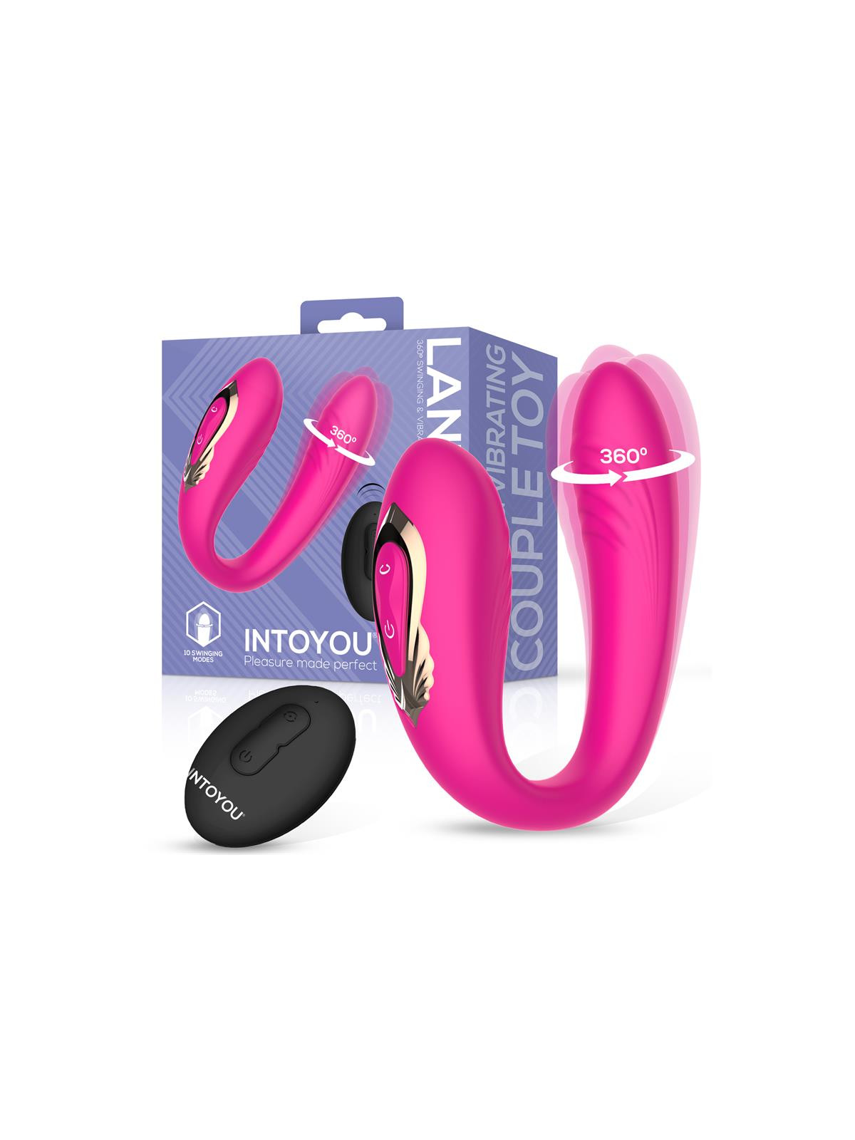 Lanty Vibrador para Parejas con Oscilación 360 Grados y Control Remoto