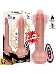 Tiberio Dildo Realista Turbo Shaking con Thrusting, Rotación 360 Grados y Control Remoto Silicona Líquida