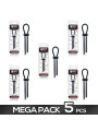 Pack de 5 Anillo para el Pene de Lazo Ajustable Silicona Sólida Negro